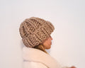 Super Chunky Knit Merino Wool Hat - Beige Winter Hat