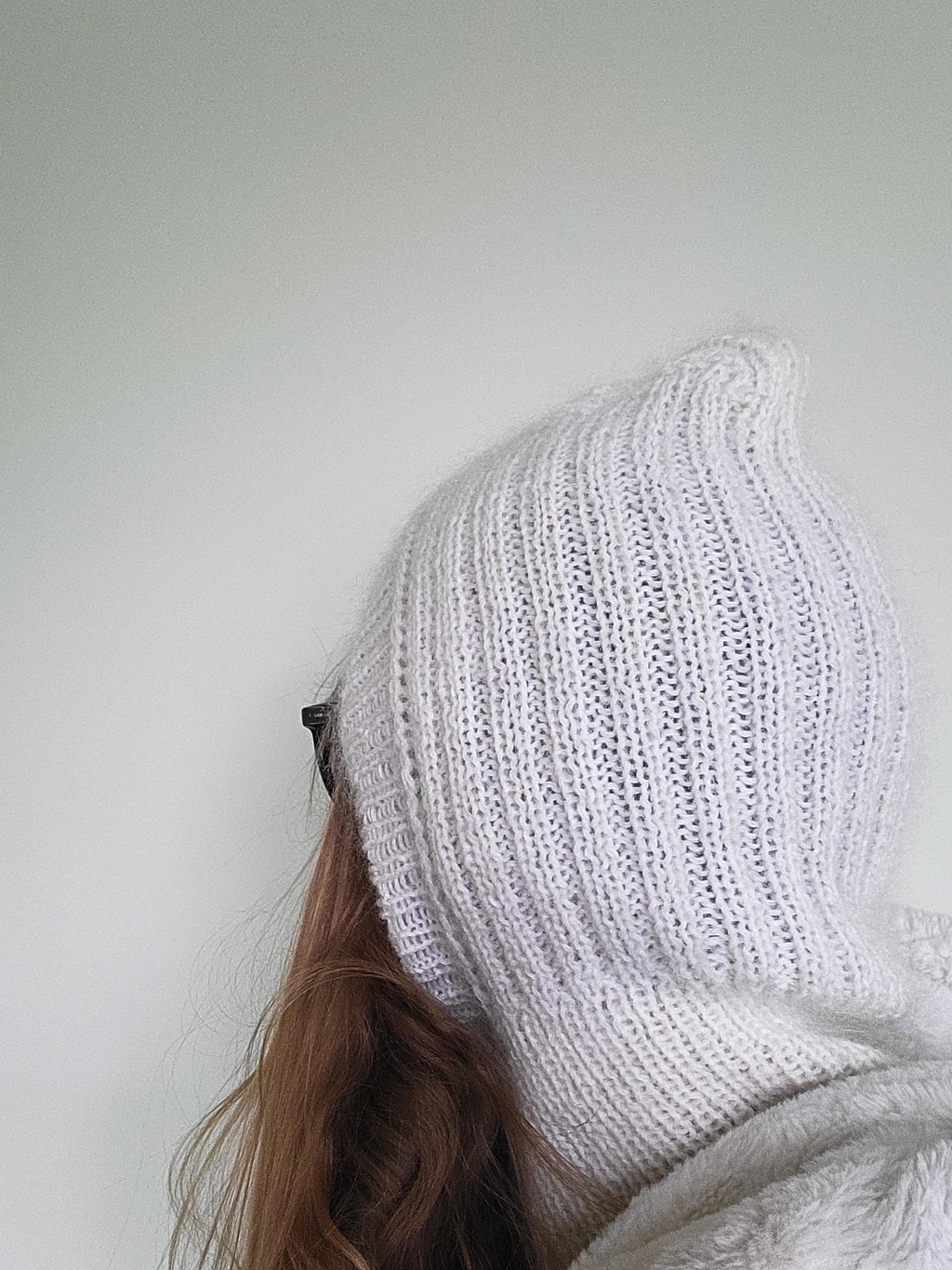 Handmade Merino Wool Balaclava Hood: Mohair Knit Cowl