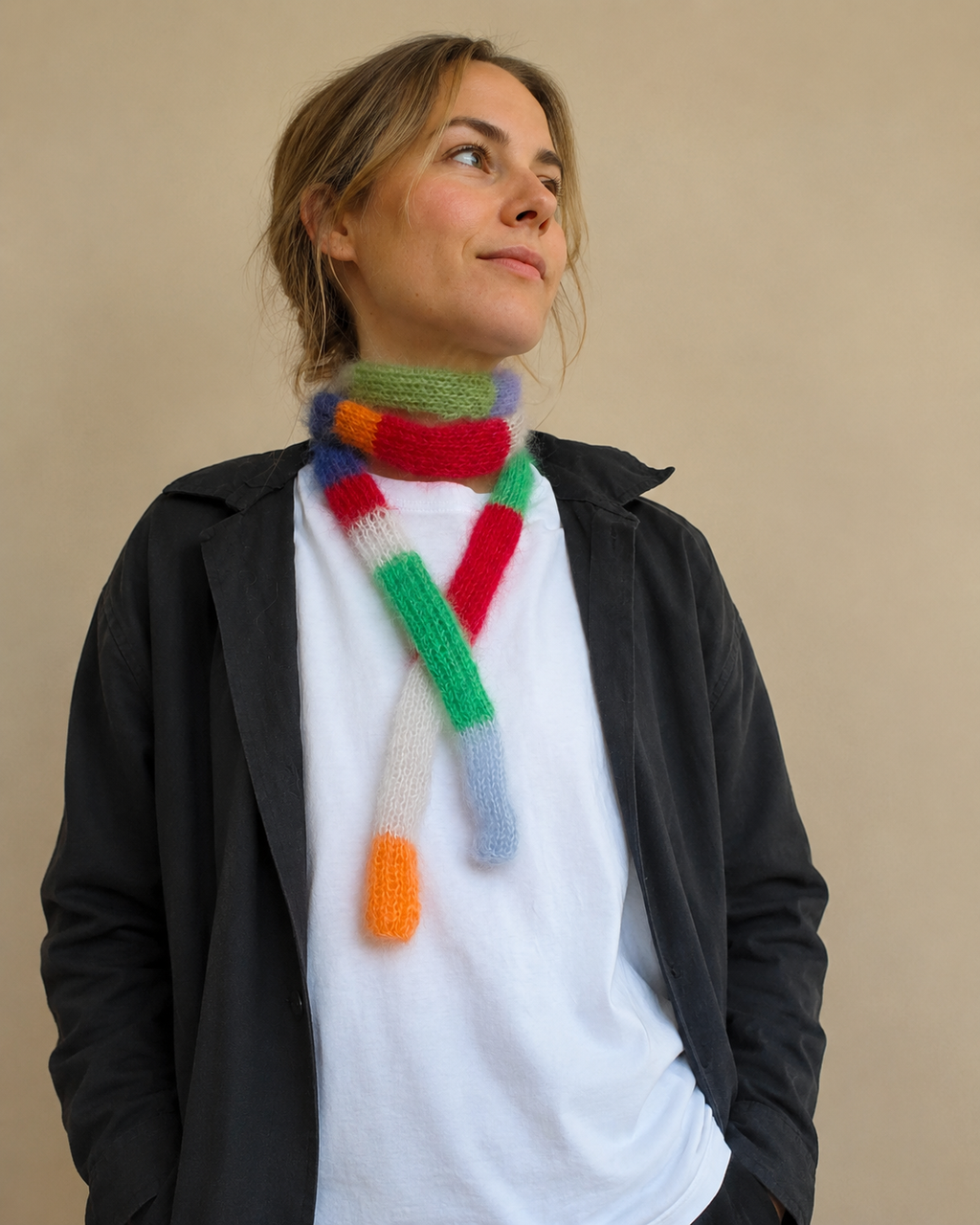 Mohair Silk Skinny Scarf
