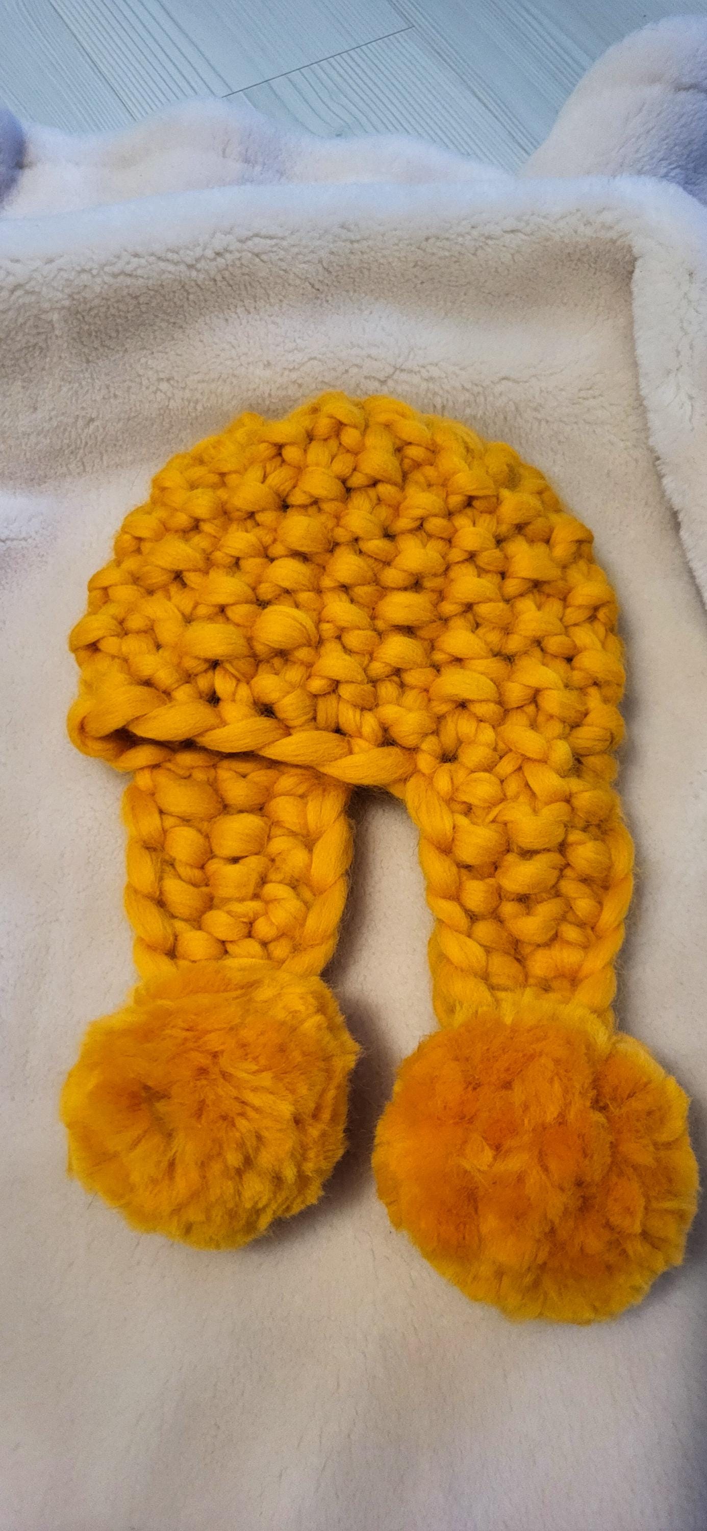 Hand-Knit Merino Wool Ear Flap Hat: Chunky Winter Beanie