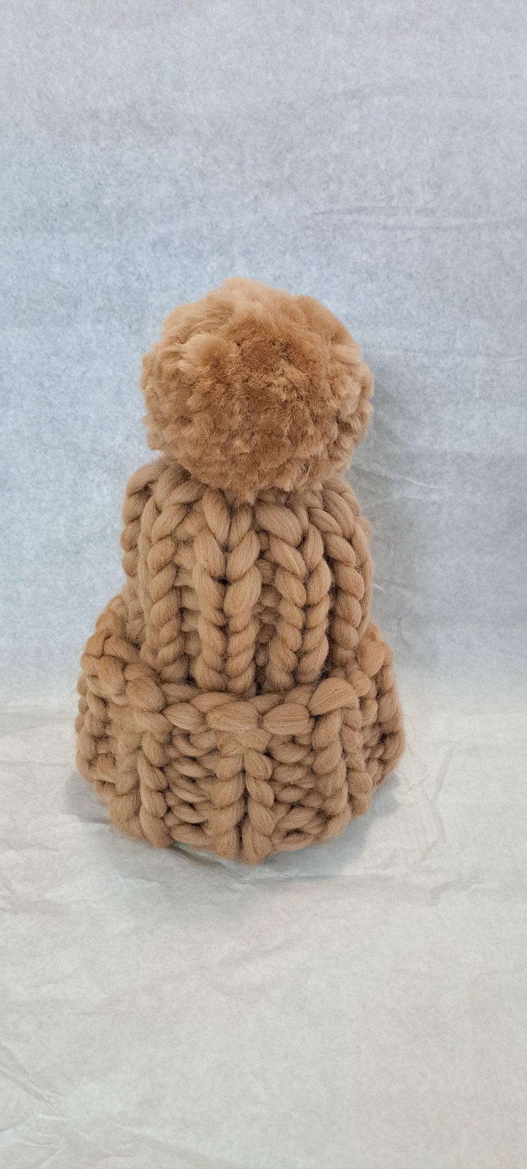 Merino Wool Chunky Knit Beanie Pom Pom Hat