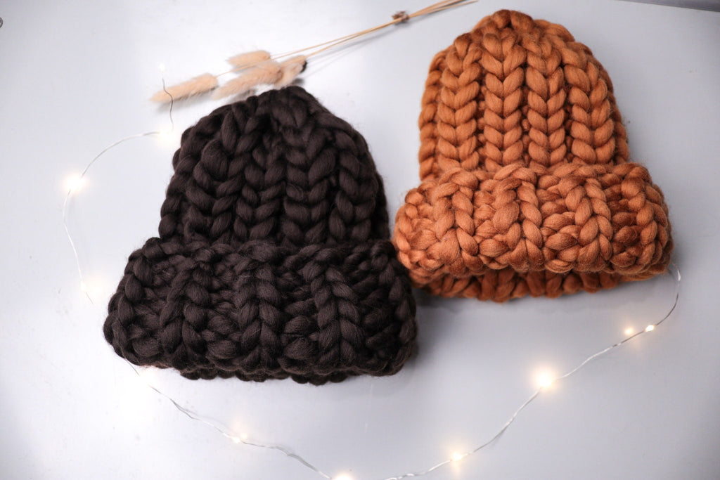 Chunky Knit Merino Wool Beanie: Unisex Winter Hat
