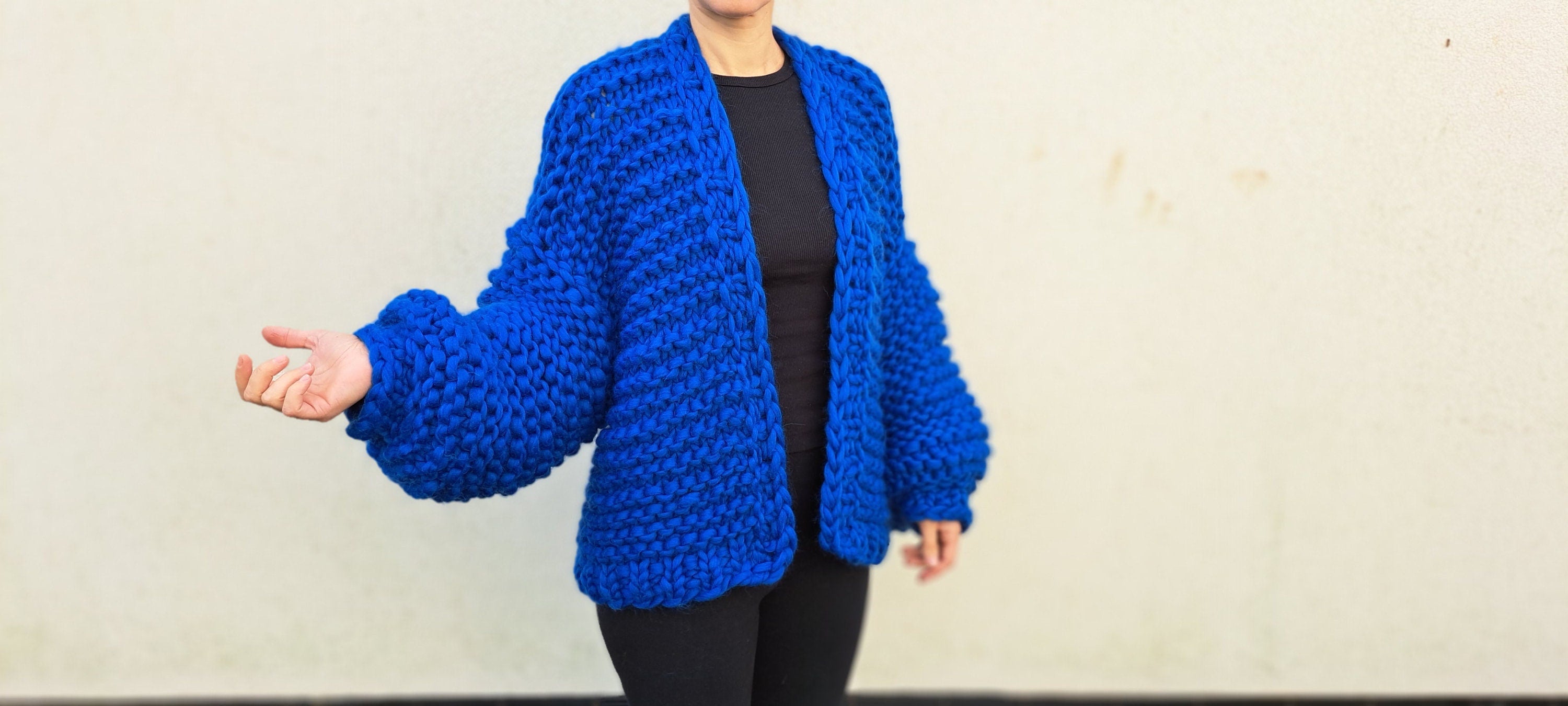 Handmade Chunky Knit Merino Wool Oversize Cardigan