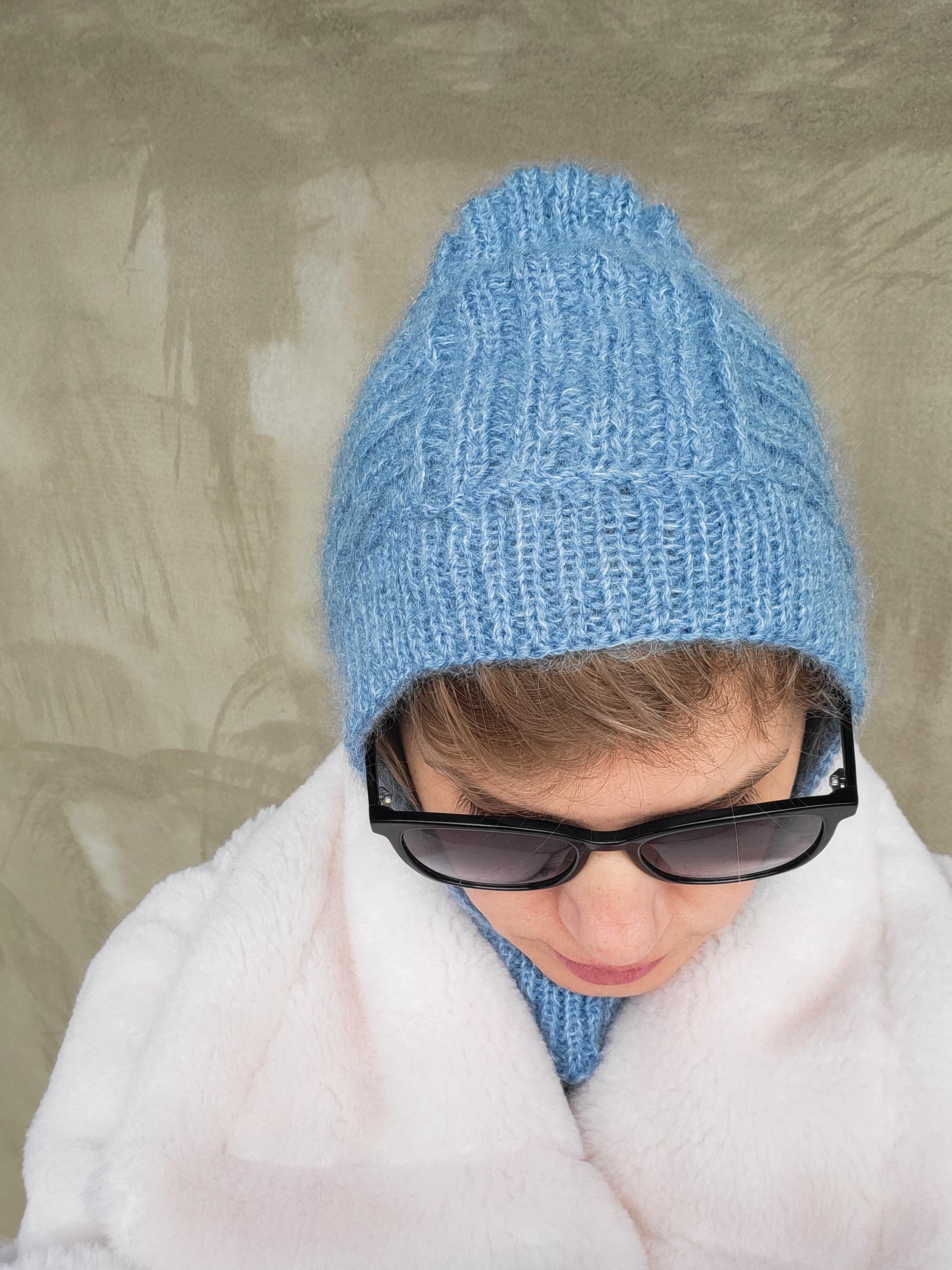 Handmade Merino Wool Balaclava Hood: Mohair Knit Cowl