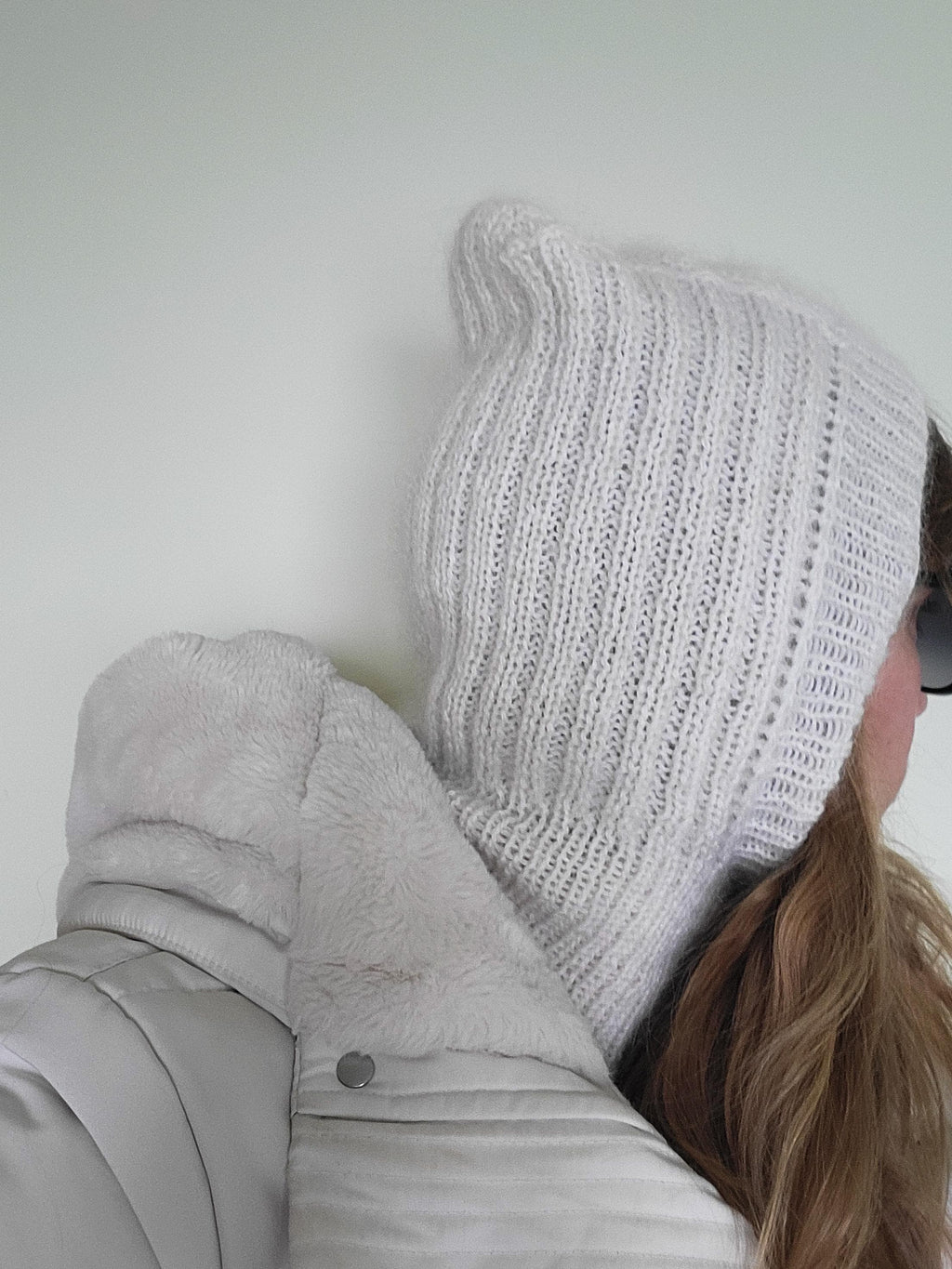 Handmade Merino Wool Balaclava Hood: Mohair Knit Cowl