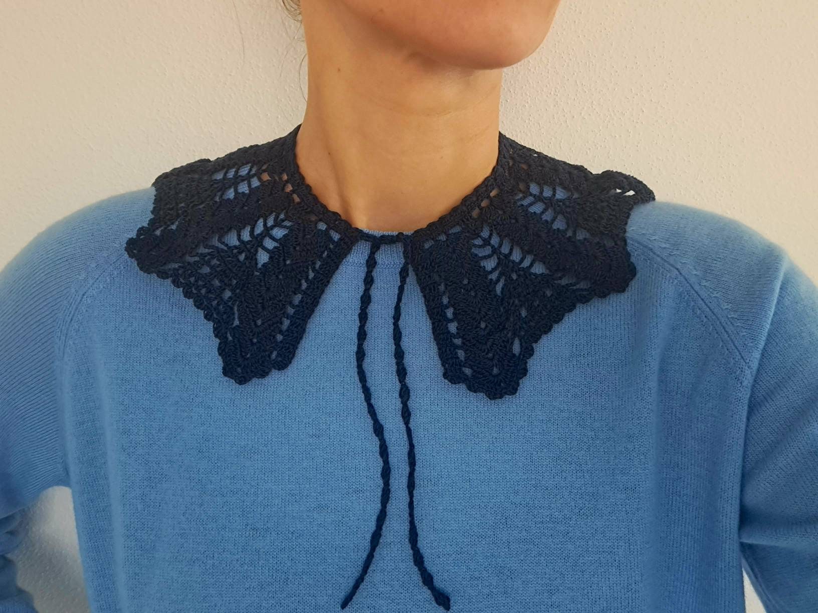 Handmade Crochet Collar: Victorian Style Cotton Lace