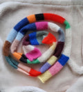Mohair Silk Skinny Scarf, Multicolored Striped Neck Warmer