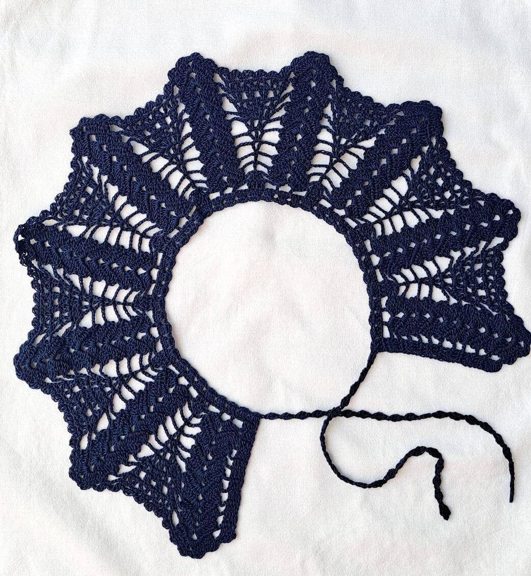 Handmade Crochet Collar: Victorian Style Cotton Lace