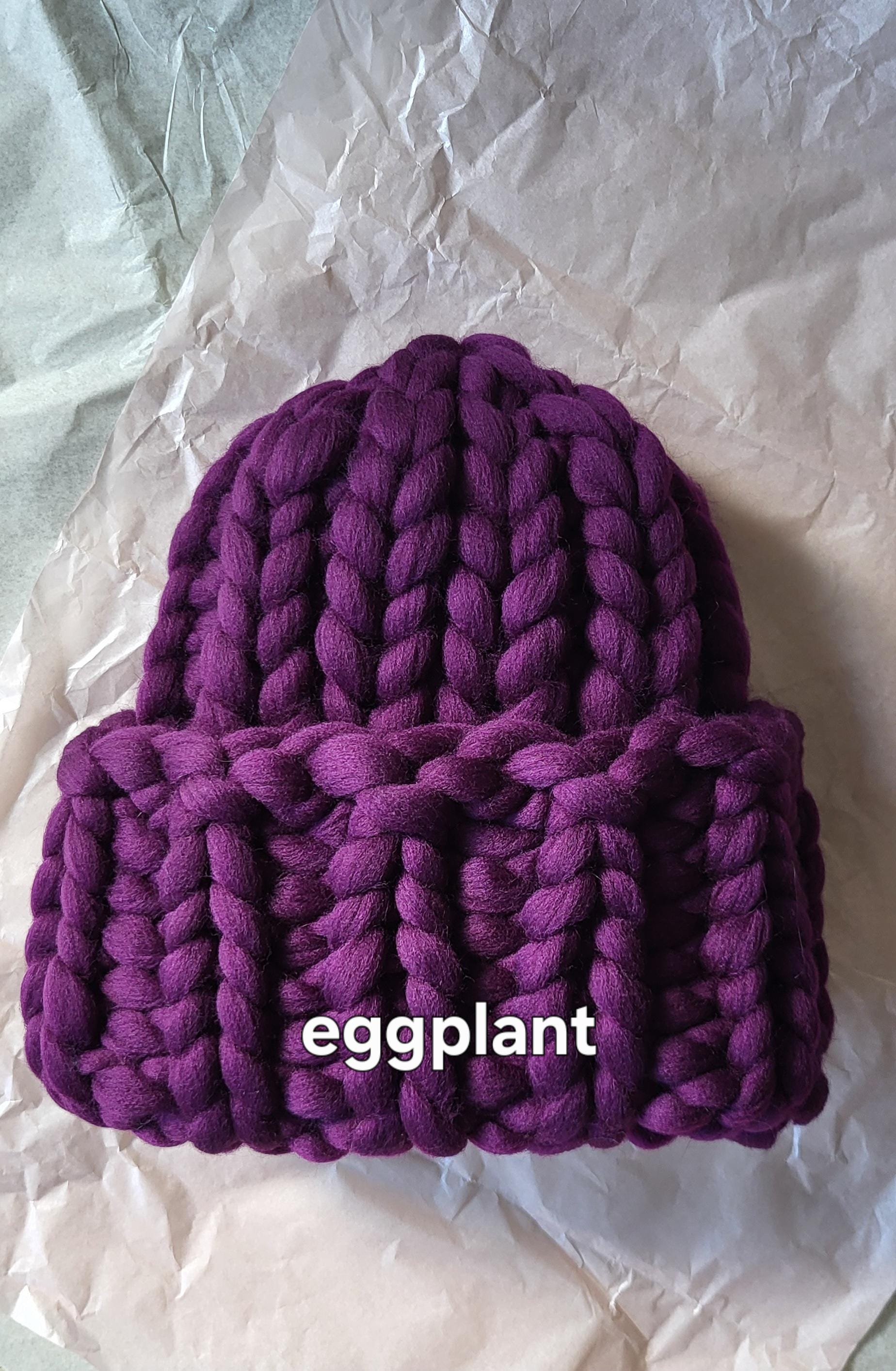 Merino Wool Chunky Knit Beanie Pom Pom Hat