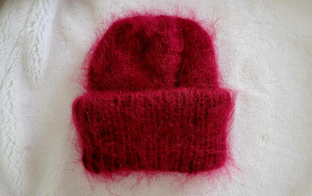 Chunky Knit Mohair Beanie: Unisex Winter Hat