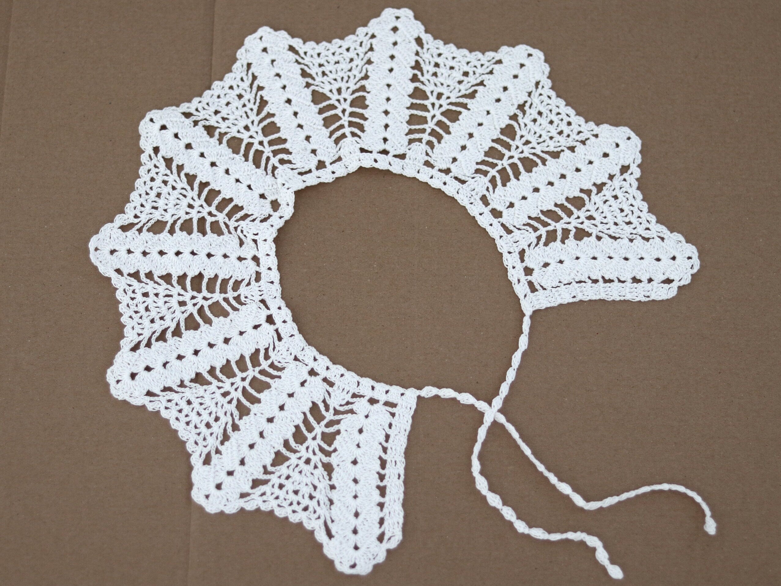 Handmade Crochet Collar: Victorian Style Cotton Lace