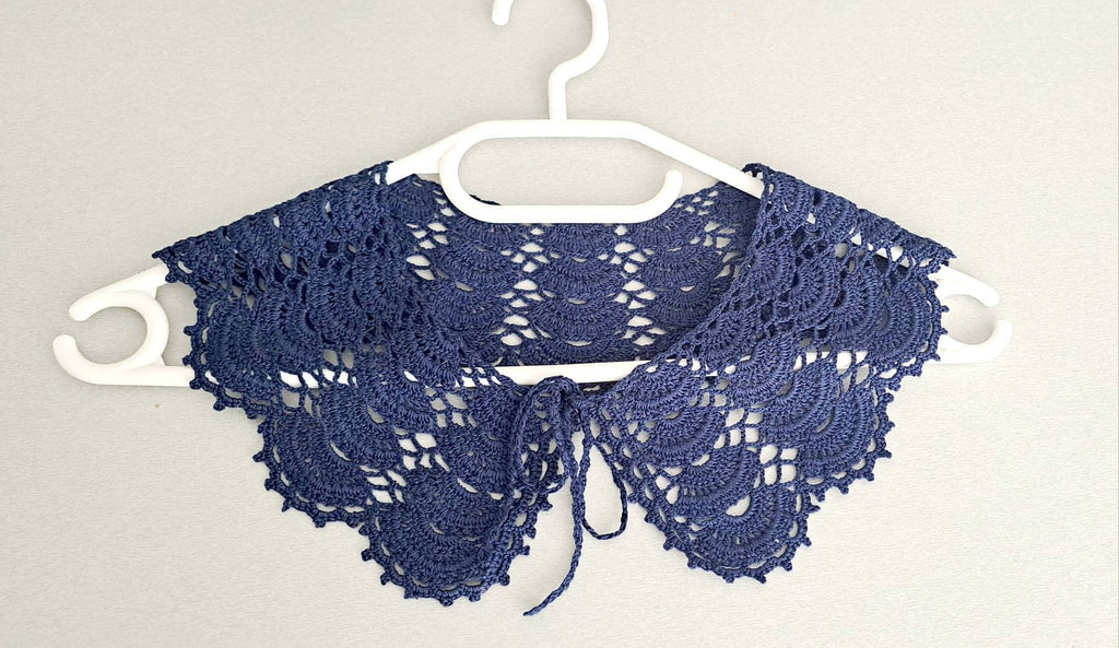 Handmade Crochet Collar: White Cotton Lace, Victorian Style