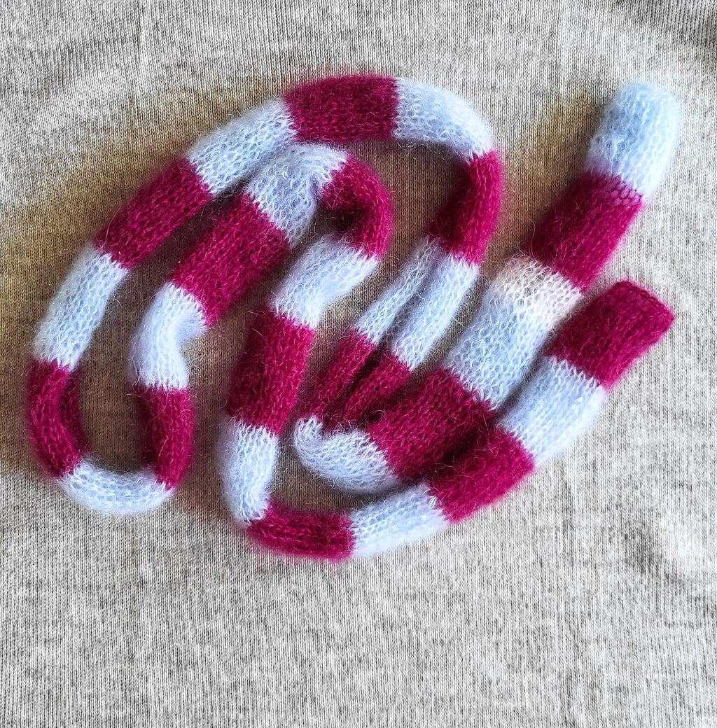 Hand-Knitted Mohair Silk Scarf: Skinny, Soft, and Long