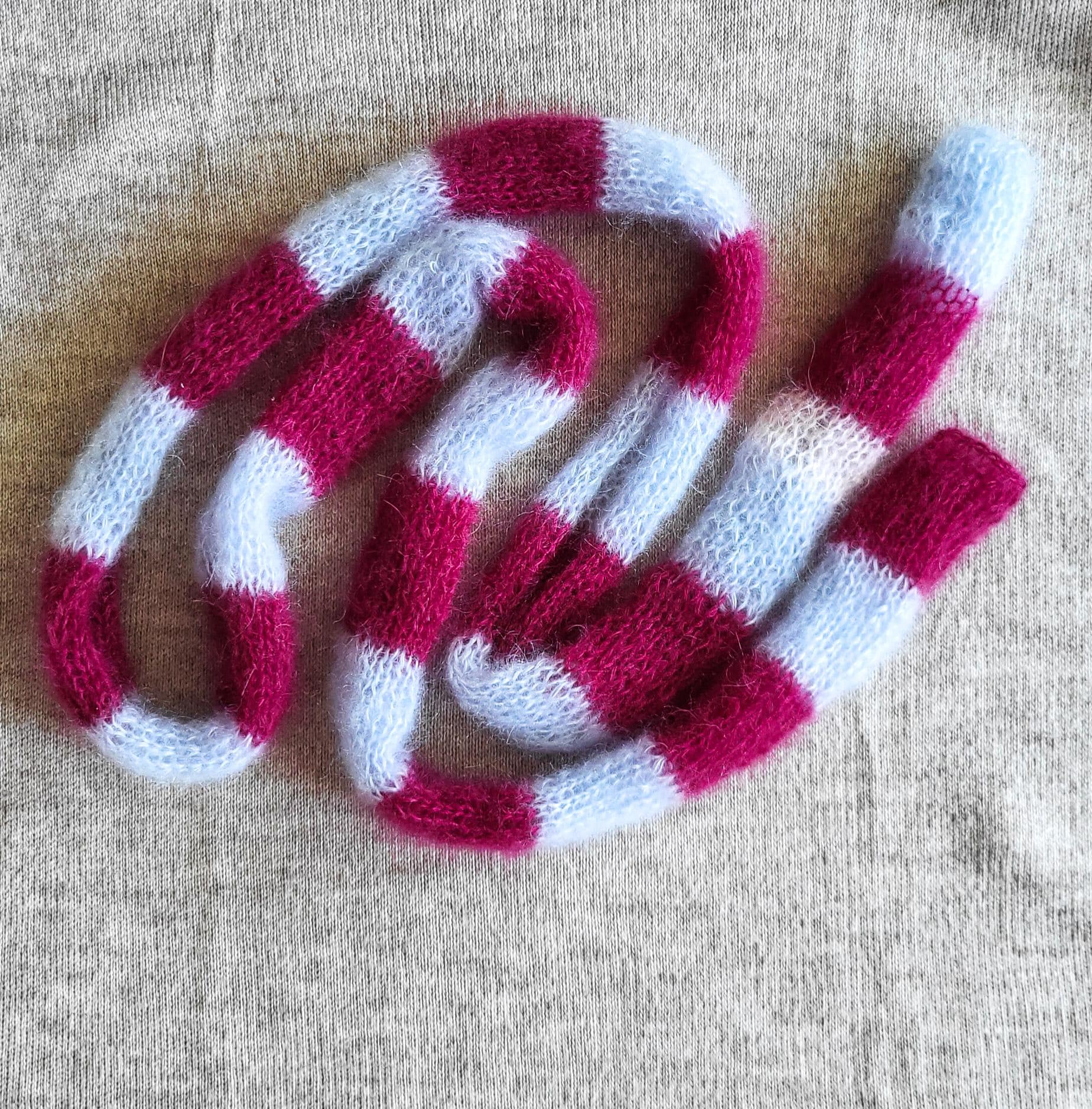 Hand-Knitted Mohair Silk Scarf: Skinny, Soft, and Long