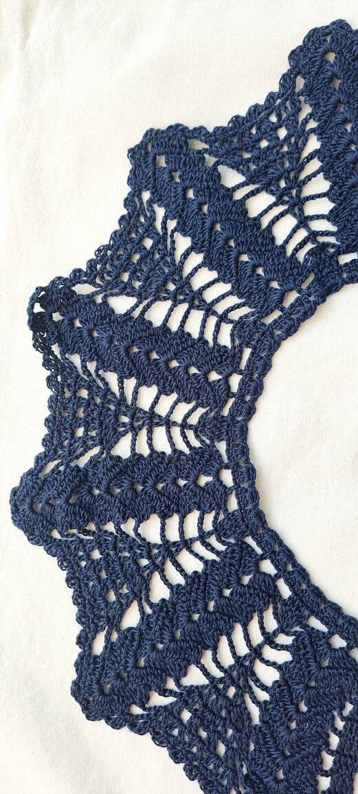 Handmade Crochet Collar: Victorian Style Cotton Lace