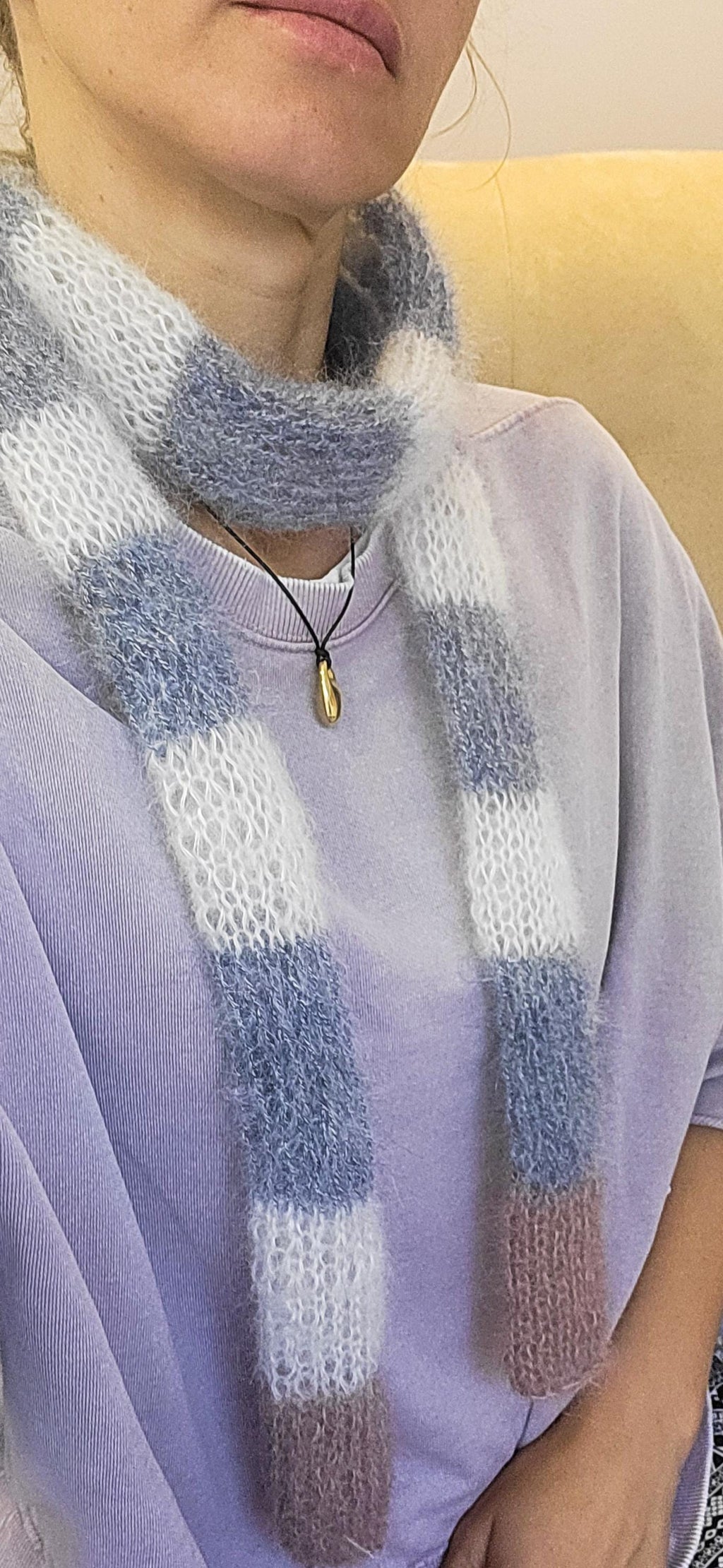 Mohair Silk Scarf: Hand-Knitted Lightweight Scarf