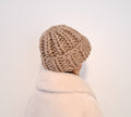 Merino Wool Chunky Knit Beanie Pom Pom Hat