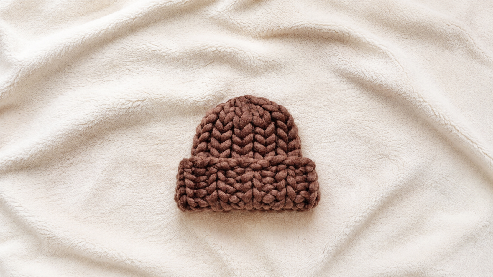 Chunky Knit Beanie in 100% Merino Wool