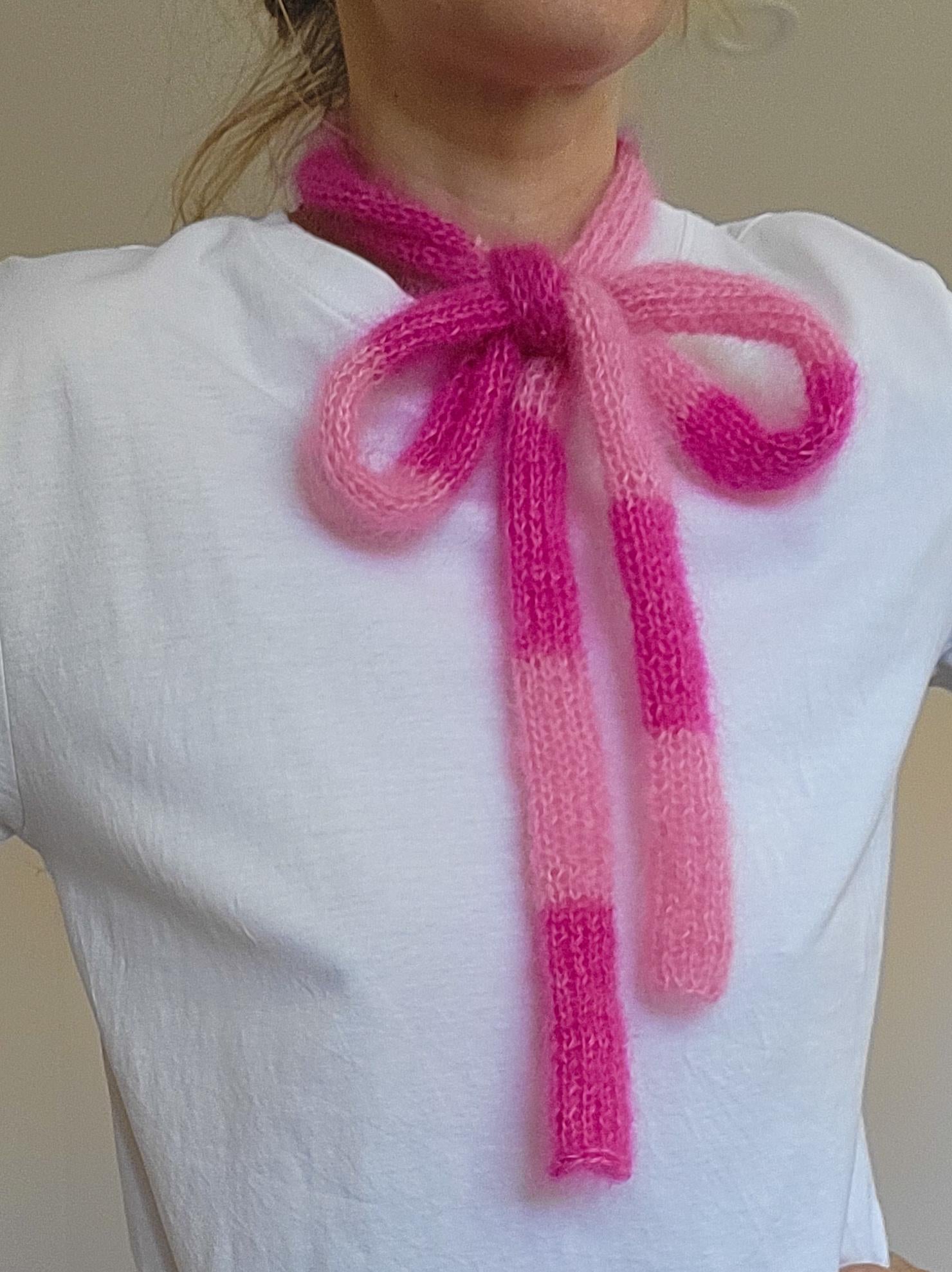 Hand-Knitted Mohair Silk Scarf: Skinny, Soft, and Long