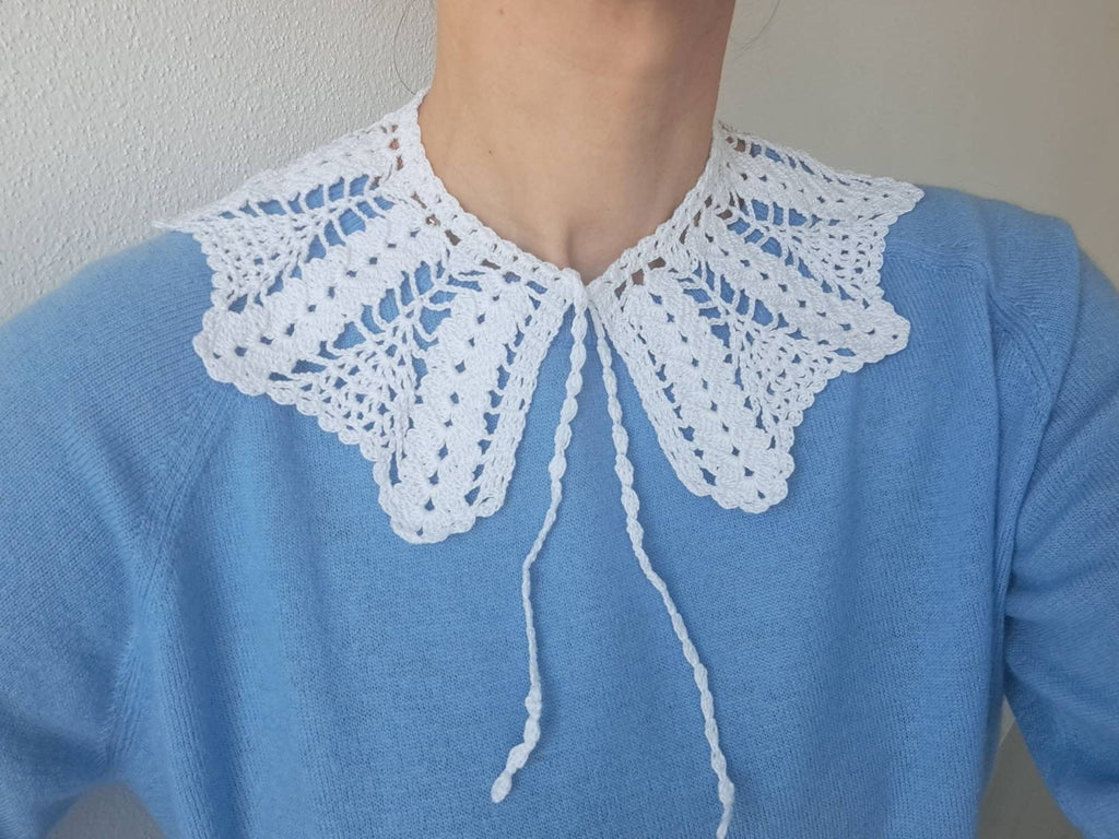 Handmade Crochet Collar: Victorian Style Cotton Lace