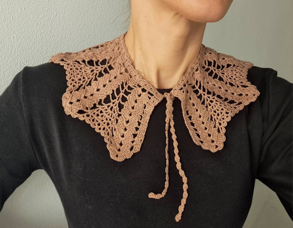 Handmade Crochet Collar: Victorian Style Cotton Lace