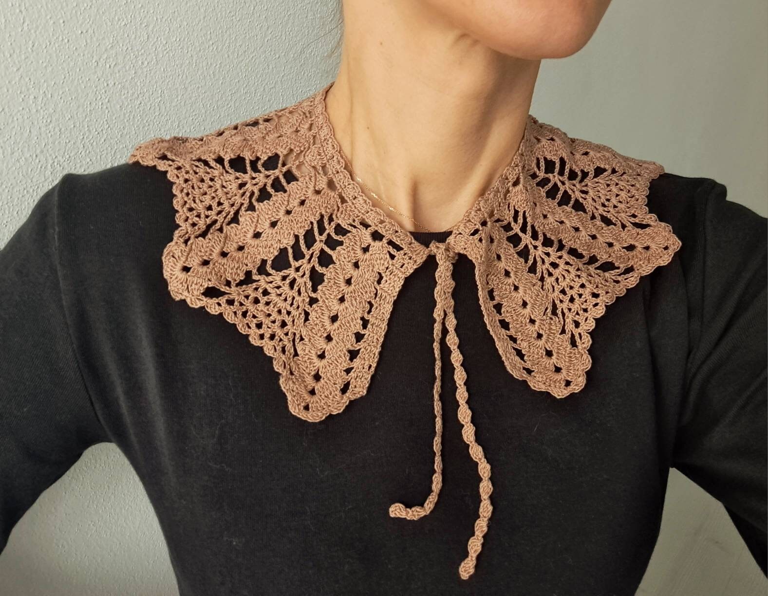 Handmade Crochet Collar: Victorian Style Cotton Lace