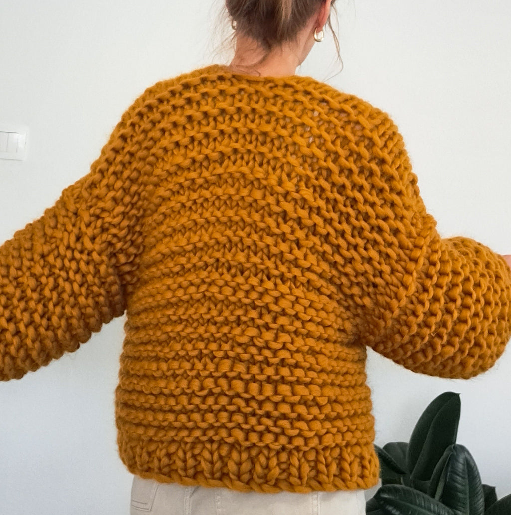 Handmade Chunky Knit Wool Cardigan: Oversized Maxi Duster Sweater